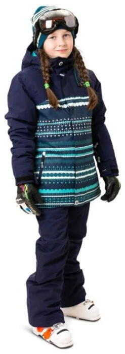 Rehall Maggy-R Snowjacket JR Girls -Skikleding Winkel rehall maggy r snowjacket jr girls dotstripes evening blue 128 dotstripes evening blue 3